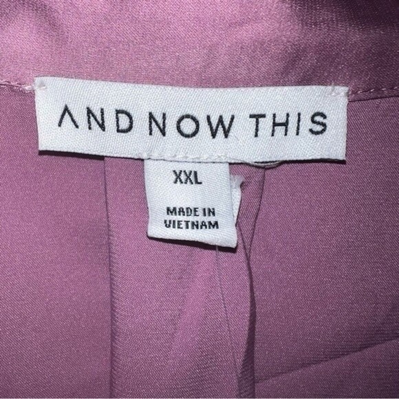 And Now This Button Down Silky Boxy Fit Blouse Top Party Event Size XXL NWT - Picture 5 of 11